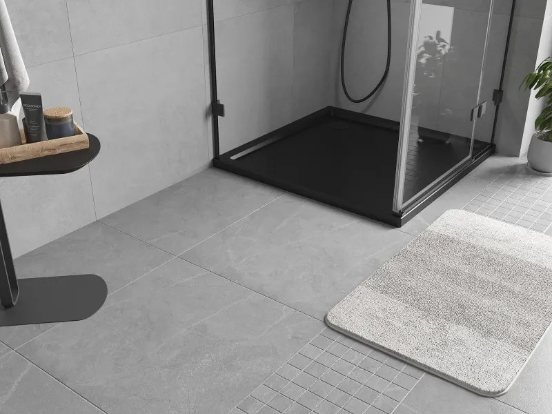 Mexen Flow brodzik kwadratowy slim 70 x 70 cm, czarny mat - 46S707070
