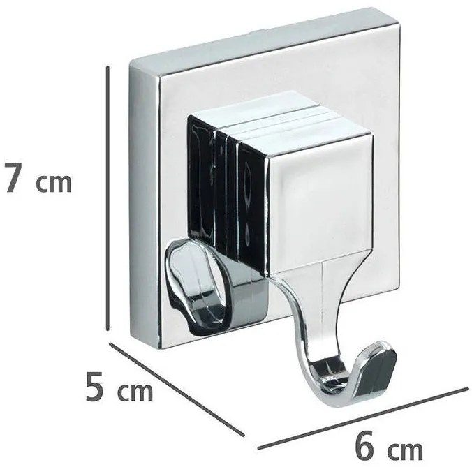 Wieszaki na przyssawki QUADRO, Vacuum-Loc, 2 sztuki w komplecie, WENKO