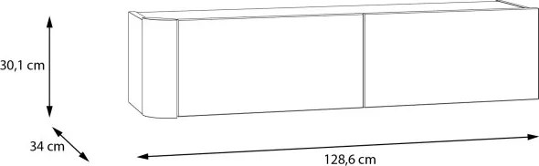 Dwudrzwiowa szafka ścienna Breathtaker 130 cm, kolor piaskowy