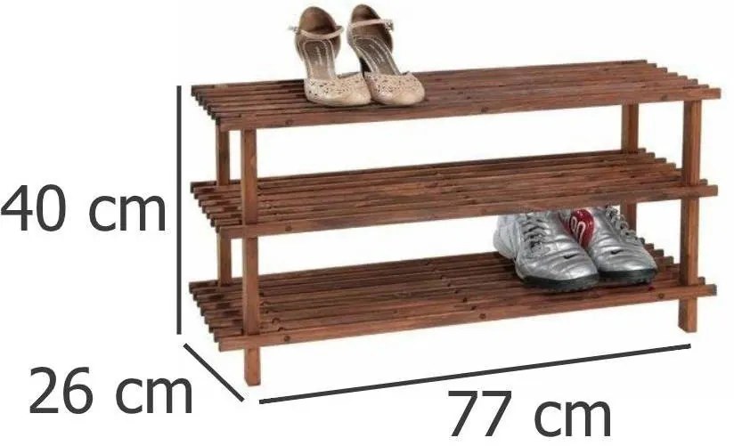 Szafka na buty drewniana, 3 poziomy, KESPER
