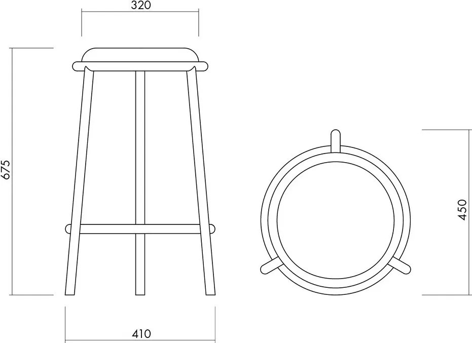 Bordowy metalowy hoker (wysokość siedziska 68 cm) Hogo – noo.ma