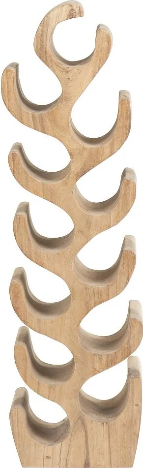 Stojak na butelki z drewna suar – 12 butelek – 28 × 19 × 100 cm (dł. × szer. × wys.) – kolor naturalny – GUIMARAS