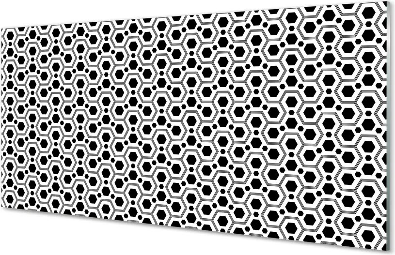 Panel szklany do Kuchni Geometryczne Sześciokąty