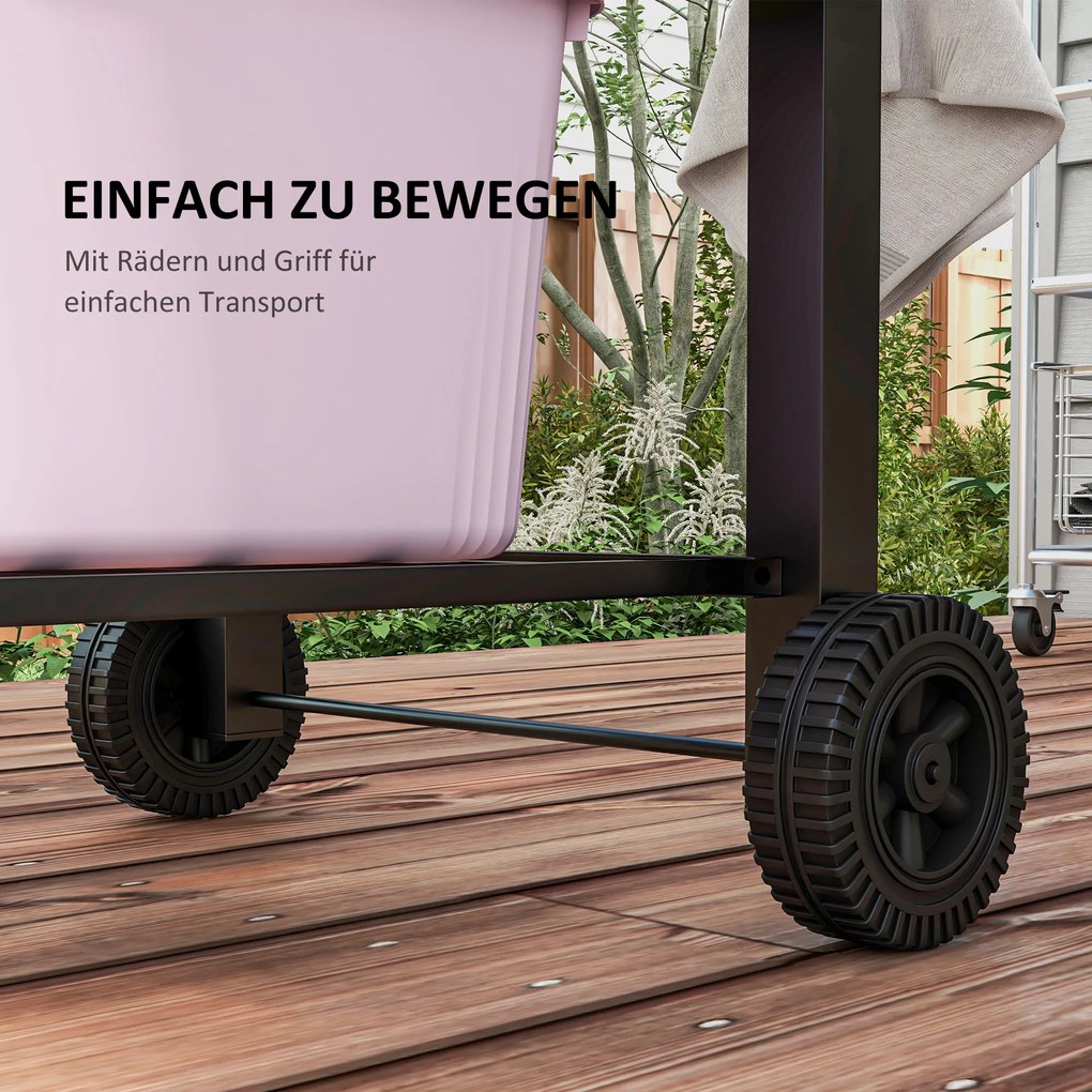 Outsunny Grill węglowy Smoker BBQ-Smoker, 1 półka, 1 uchwyt na ręcznik, 2 ruszty grillowe, 113 cm x 65 cm x 108 cm, Czarny