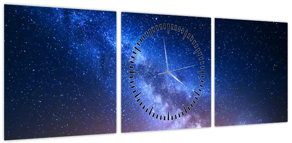 Obraz - Nocne piękno gwiazd (z zegarem) (90x30 cm)