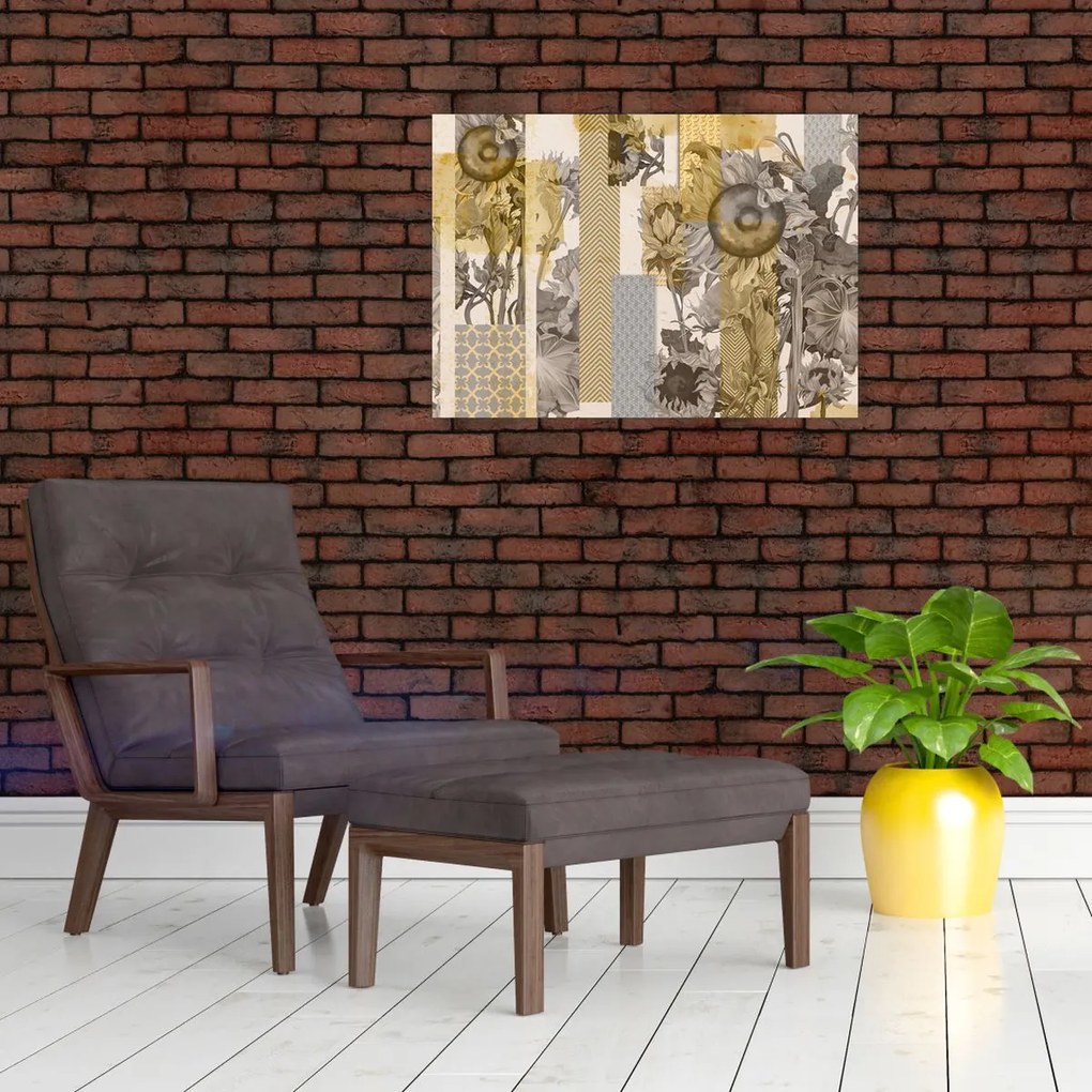 Obraz - Kolaż ze słonecznikami (70x50 cm)