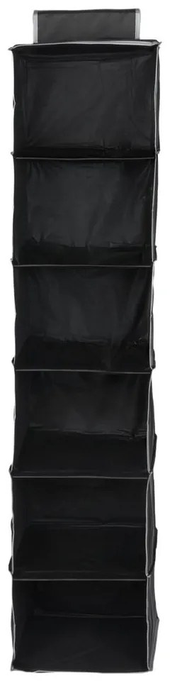 Czarny wiszący organizer do szafy z 6 przegrodami Compactor Garment So
