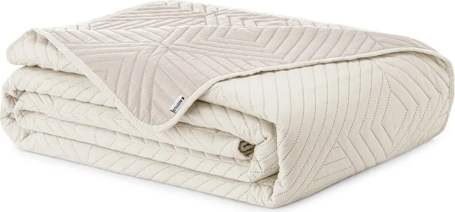 Kremowa narzuta pikowana z mikrowłókna 240x260 cm Softa – Restilo