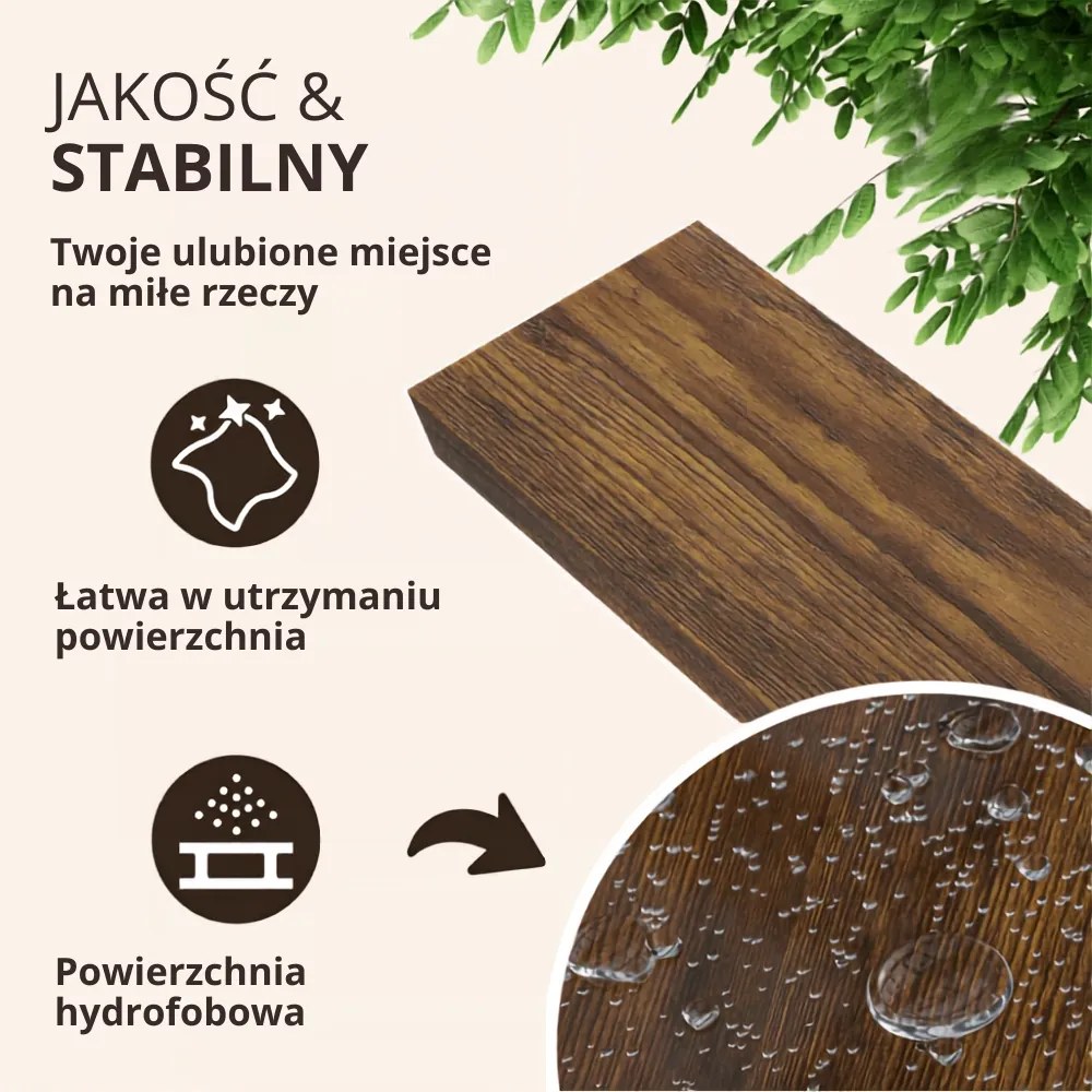 Półka ścienna FIGO + z konsolą, 90cm, ciemny dąb Casaria