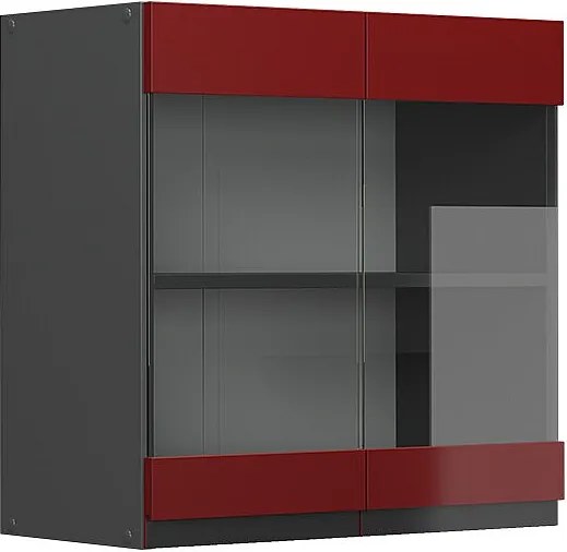 Szklana szafka kuchenna czerwony 60x31x60 r-line