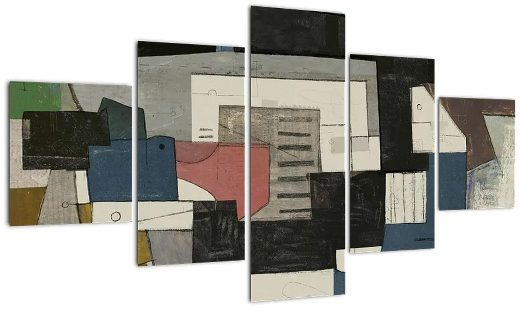 Obraz - Abstrakcja, kubizm (125x70 cm)