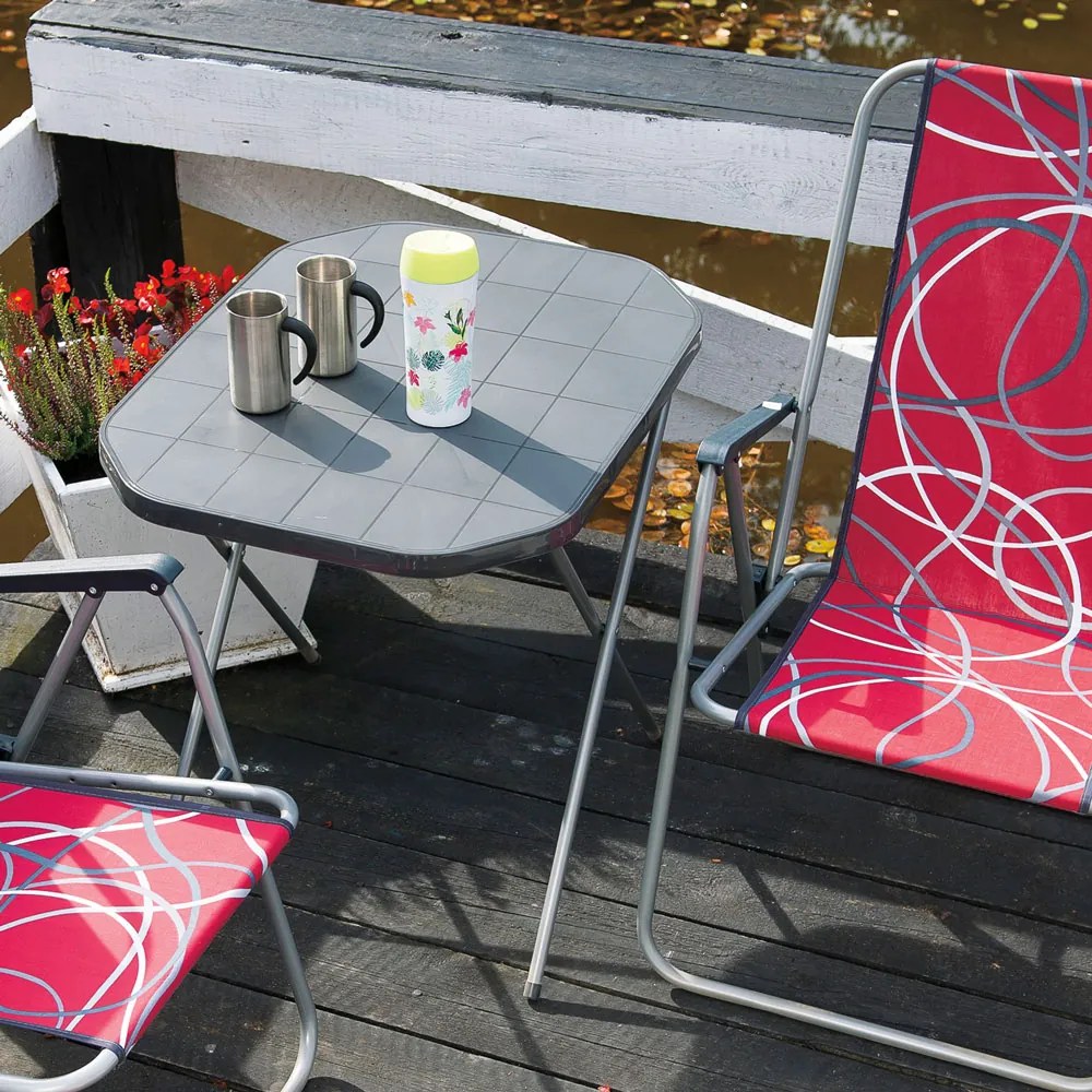 Stolik turystyczny 70 x 53 cm antracyt / szary PATIO