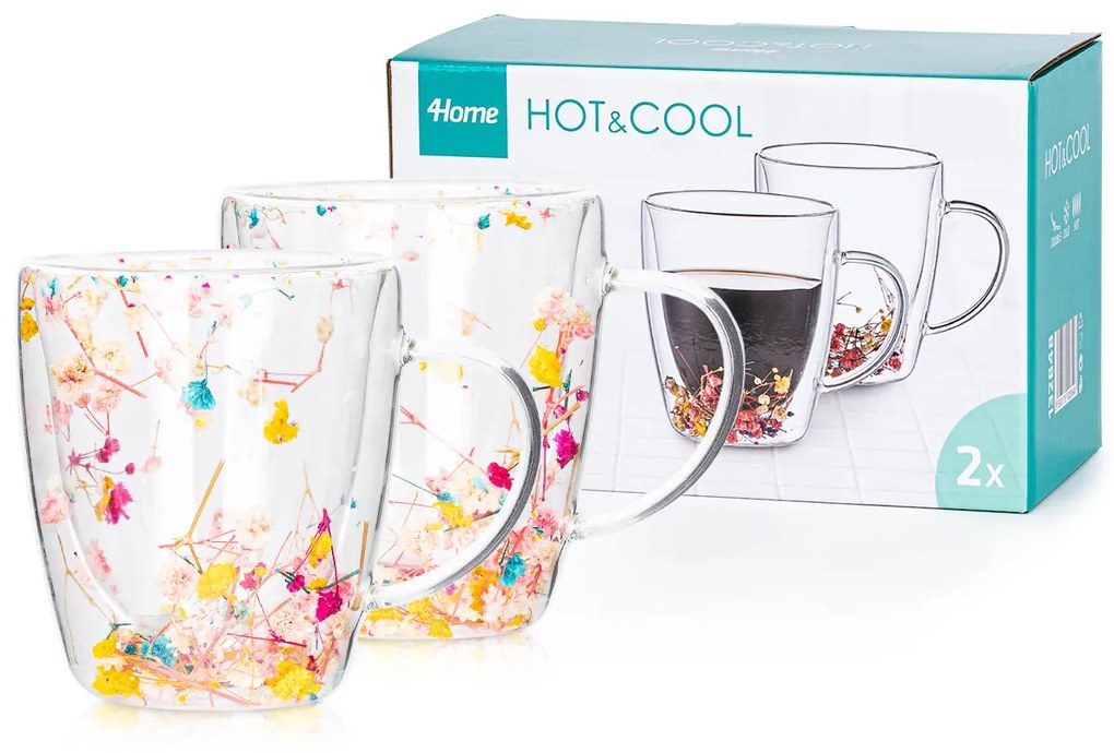 4Home Szklanka termiczna Floral Hot&Cool 300 ml, 2 szt.