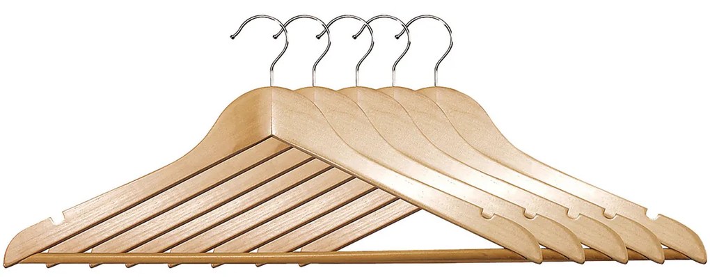 Wieszaki drewniane, 5 sztuk, długość 44,5 cm, Kesper