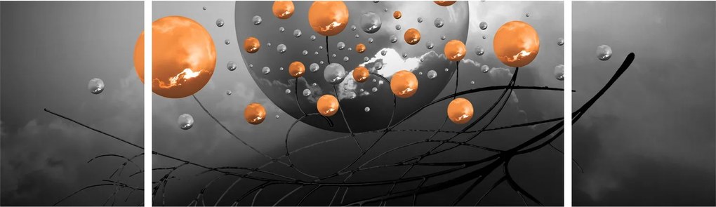 Obraz pomarańczowych kul (170x50 cm)