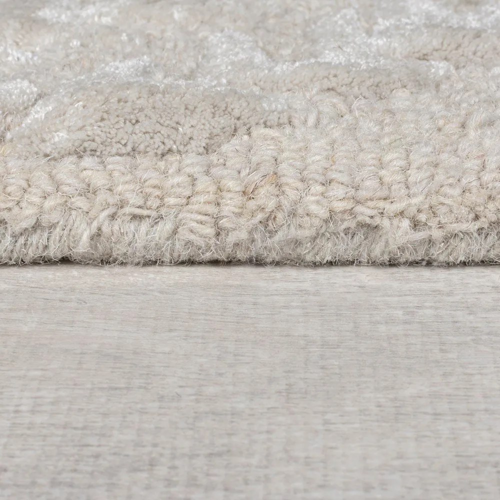 Szarobeżowy dywan z mieszanki wełny tkany ręcznie 200x290 cm Sloane – Flair Rugs
