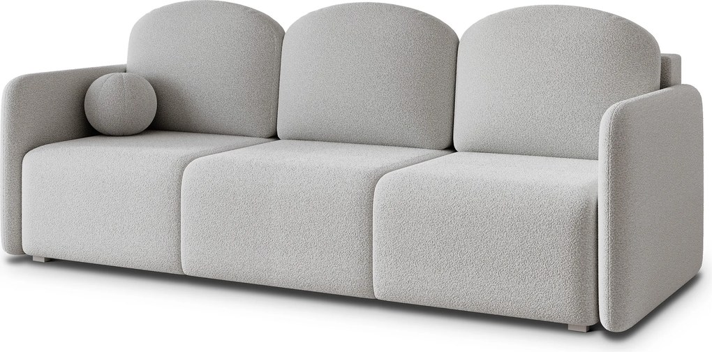 Masseno Sofa SUVI III z funkcją spania i pojemnikiem na pościel, Rozkładana sofa - Jasnoszary, QUELLE 83