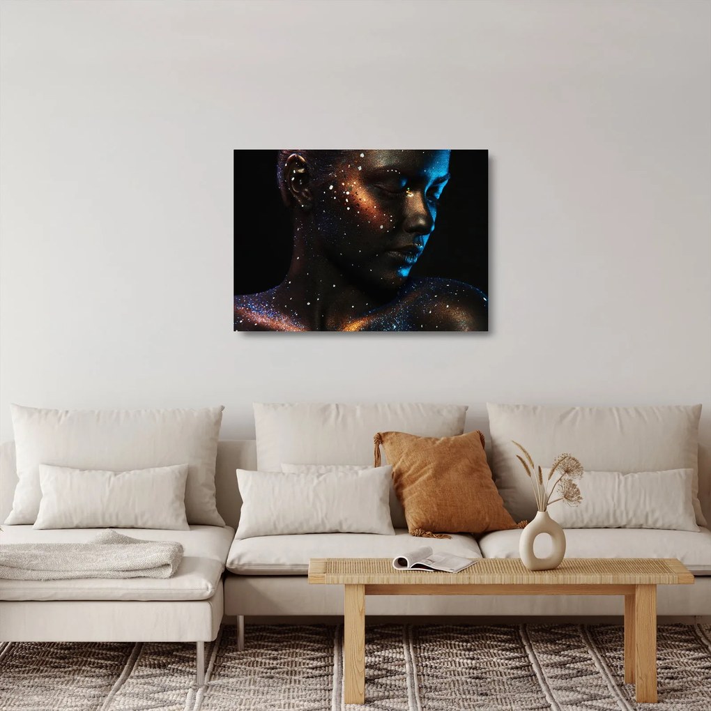 Błyszczący obraz na szkle kobiety (70x50 cm)