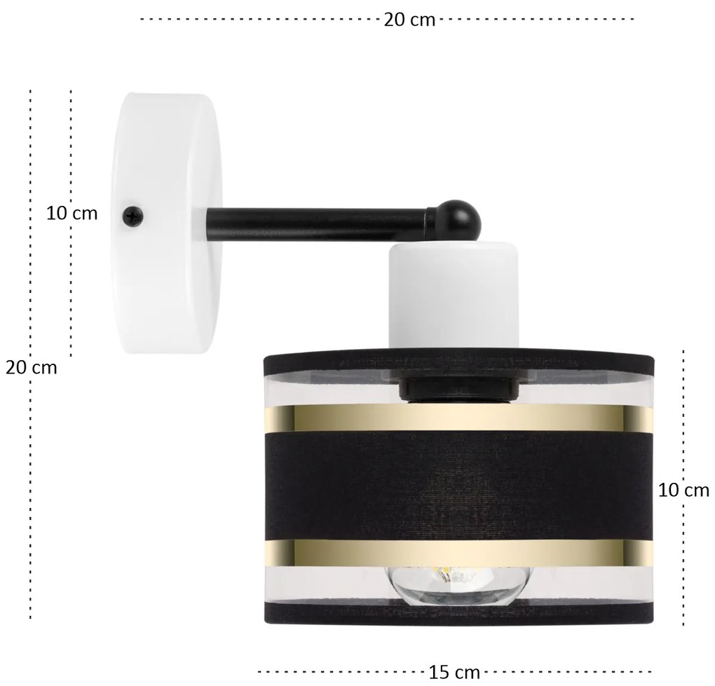 Biały kinkiet LED z czarnym abażurem WD-TI-1010WE-SC jednopunktowy in