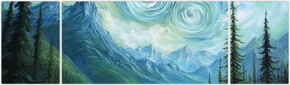 Obraz - Krajobraz z nutą Van Gogha (170x50 cm)
