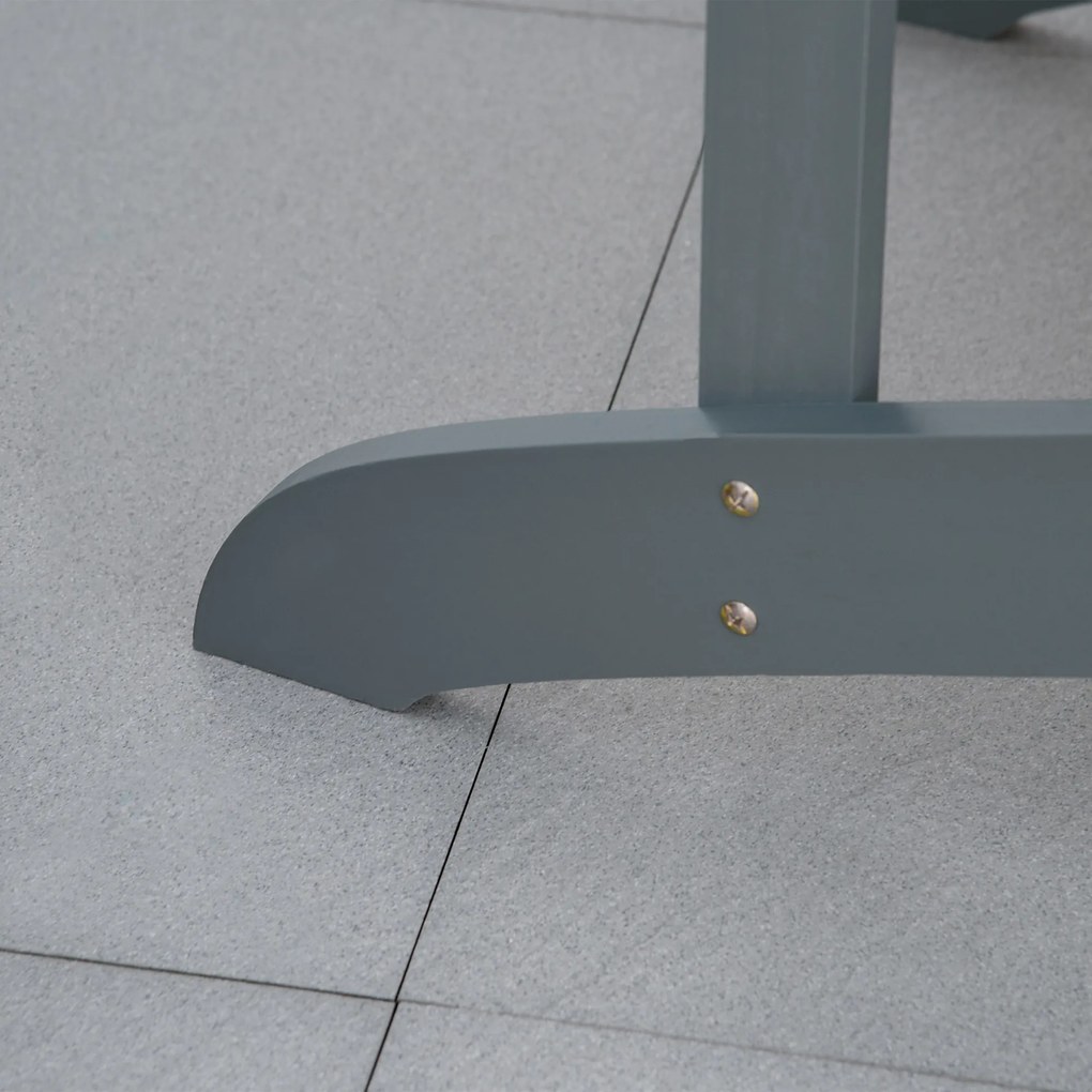 Outsunny krzesło ogrodowe Adirondack z uchwytem na kubek leżak ogrodowy krzesło balkonowe lite drewno kolor ciemnoszary 97 x 72,5 x 93 cm