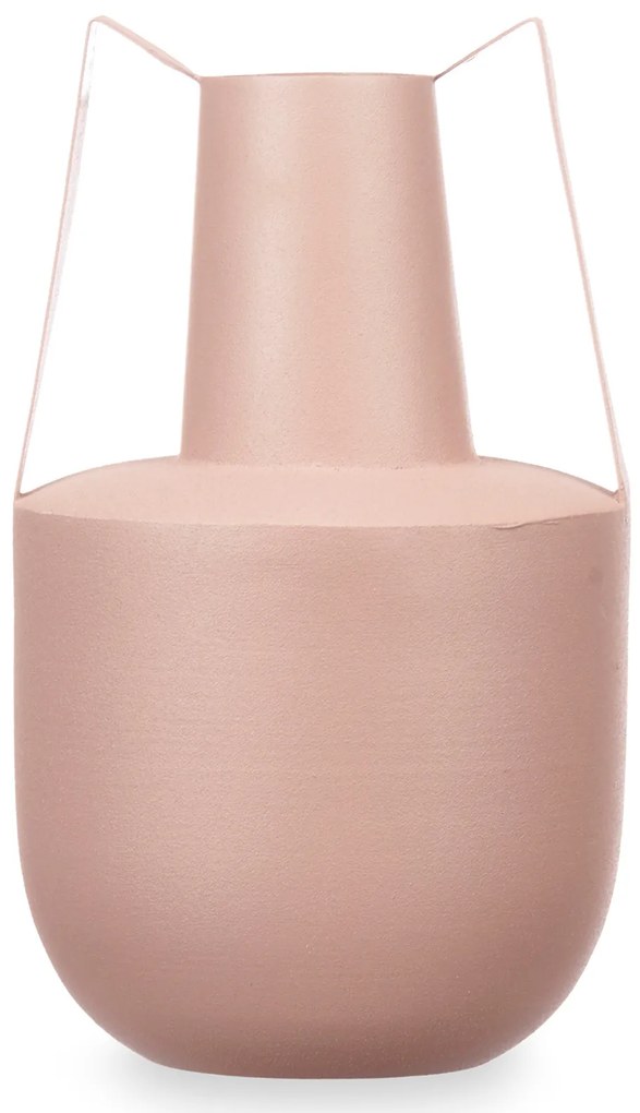 Wazon metalowy w pastelowym kolorze z uchwytami, 21 cm
