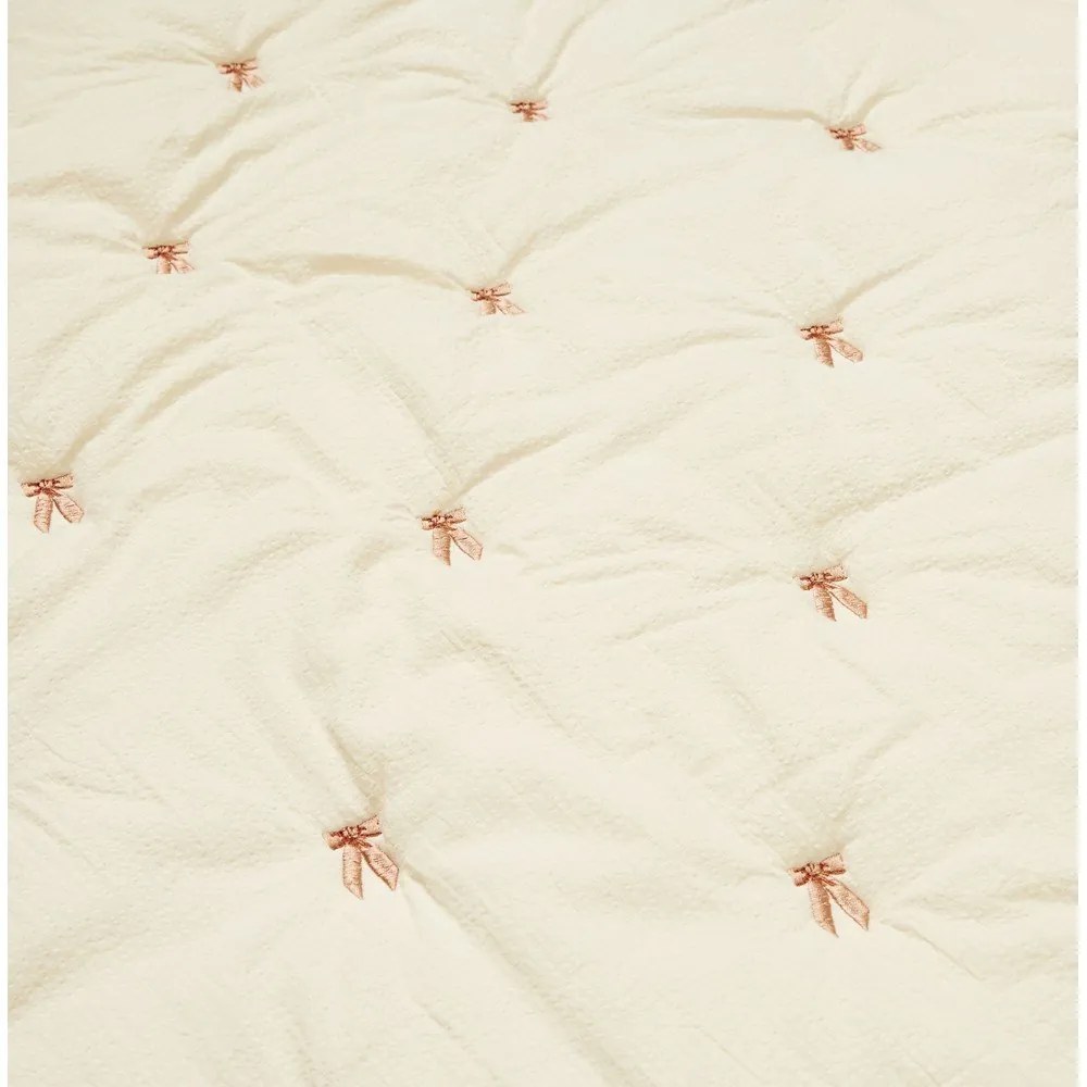 Jasnożółto-różowy pikowany koc dziecięcy z bawełny organicznej 90x120 cm Bows – Cam Cam Copenhagen