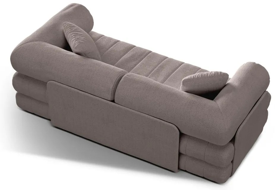 Szarobeżowa rozkładana sofa z materiału bouclé 206 cm Kemi – Cosmopolitan Design