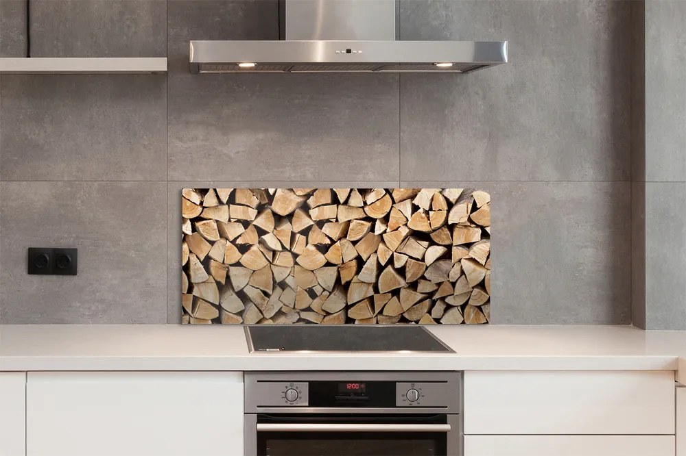 Szklany Panel Skład Drewna Opałowego