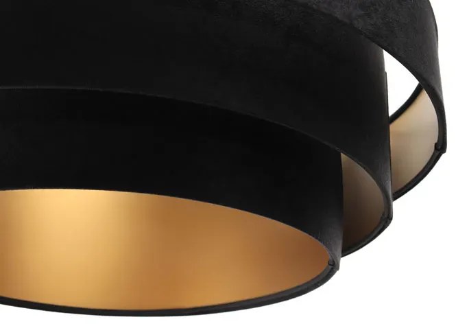 Czarno-złota welurowa lampa wisząca glamour - 5X S438 B8-P87