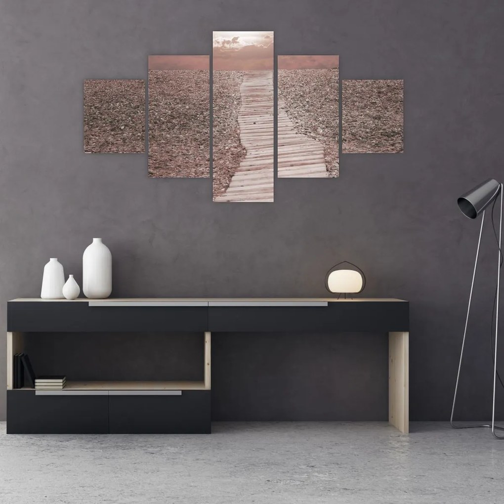 Obraz - Plaża żwirowa (125x70 cm)