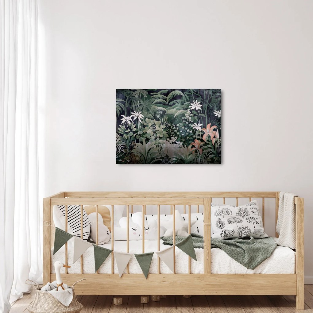 Obraz - Malowany wzór dżungli (70x50 cm)