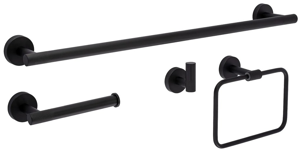 Zestaw akcesoriów łazienkowych GRID Czarny 4 elementy
