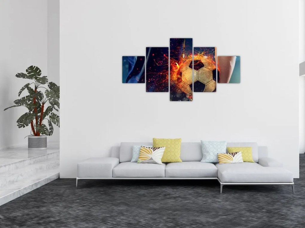 Obraz - Piłka w ogniu (125x70 cm)