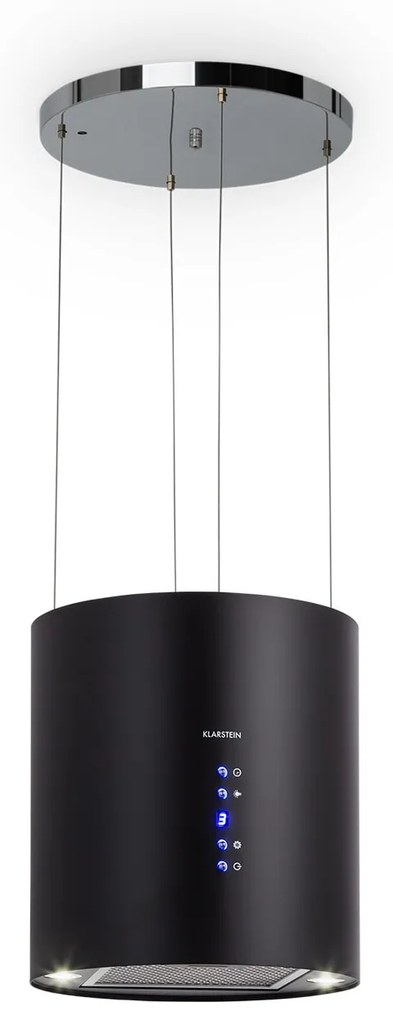 Klarstein Barett 35cm 521.8 m³/h Okap Wyspowy Czarny