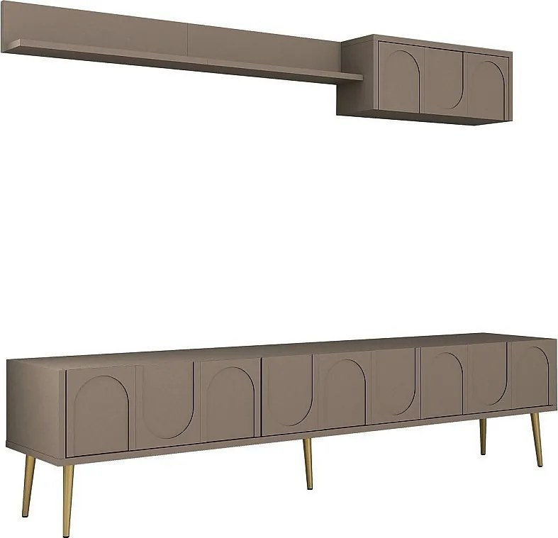 Stolik pod TV – 180 cm – Atlas i Gold – Płyta wiórowa pokryta melaminą