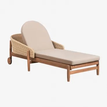 Zestaw 2 Leżaków Z Drewna Akacjowego I Syntetycznego Rattanu Ribeira Akacja Brąz - Sklum