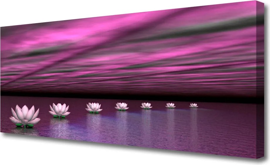 Obraz canvas Lilie Wodne na Jeziorze