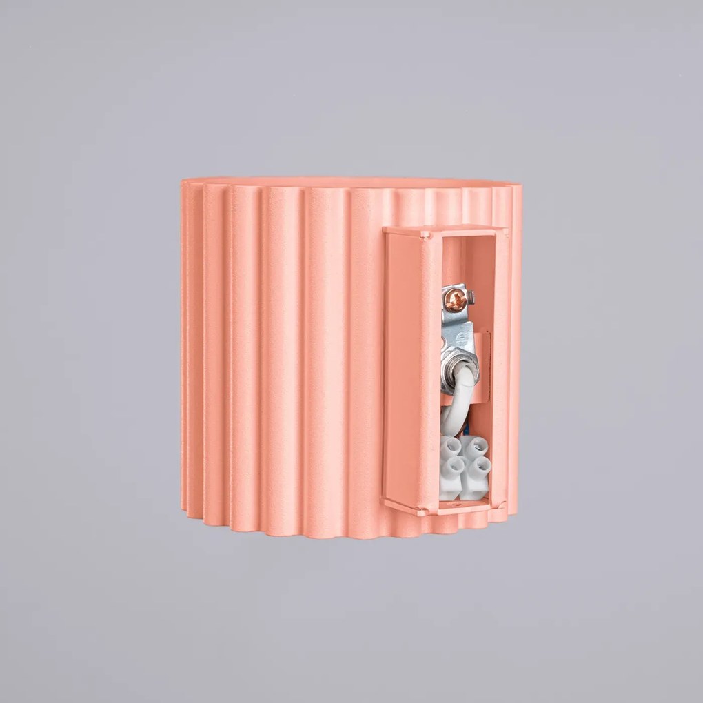Kinkiet AURA brzoskwiniowy G9 ryflowany SOLLUX  LIGHTING
