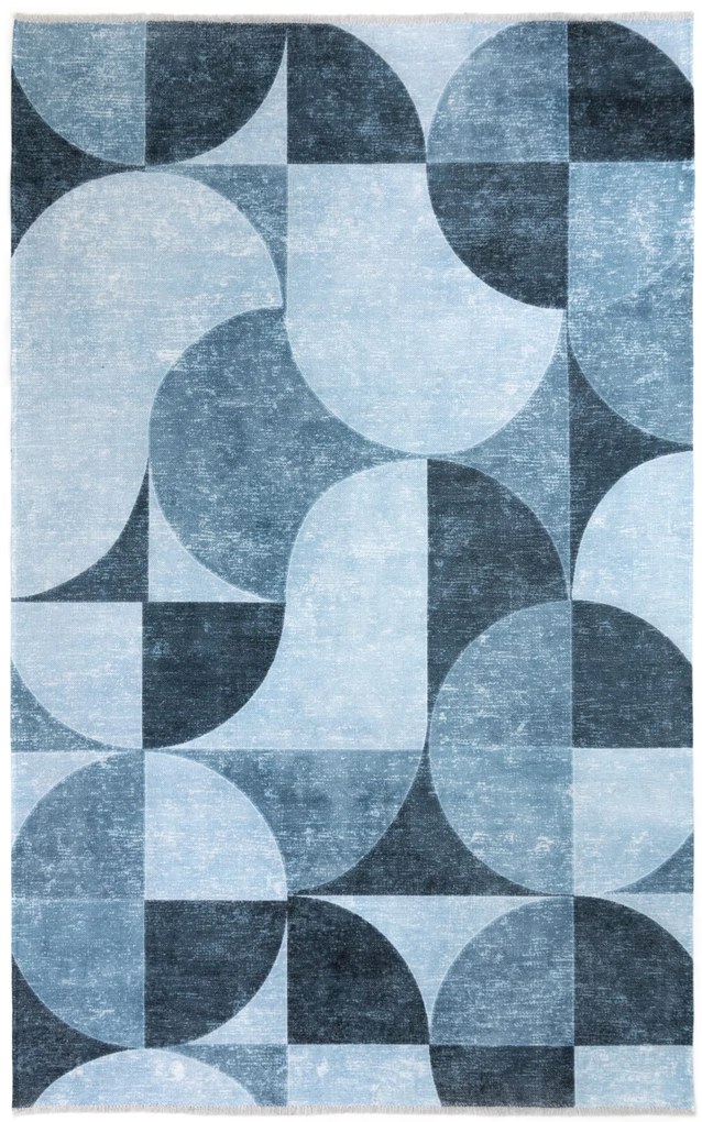 Dywan vintage Dean retro niebieski 120 cm x 160 cm