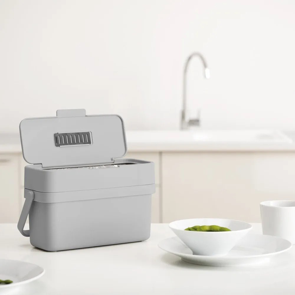 Szary pojemnik na odpadki organiczne 4 l Duo – Joseph Joseph