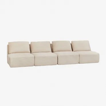 4-częściowa Modułowa Sofa Z Próżniowo Pakowanego Kordu Temple Sztruksu Beżowy Len - Sklum