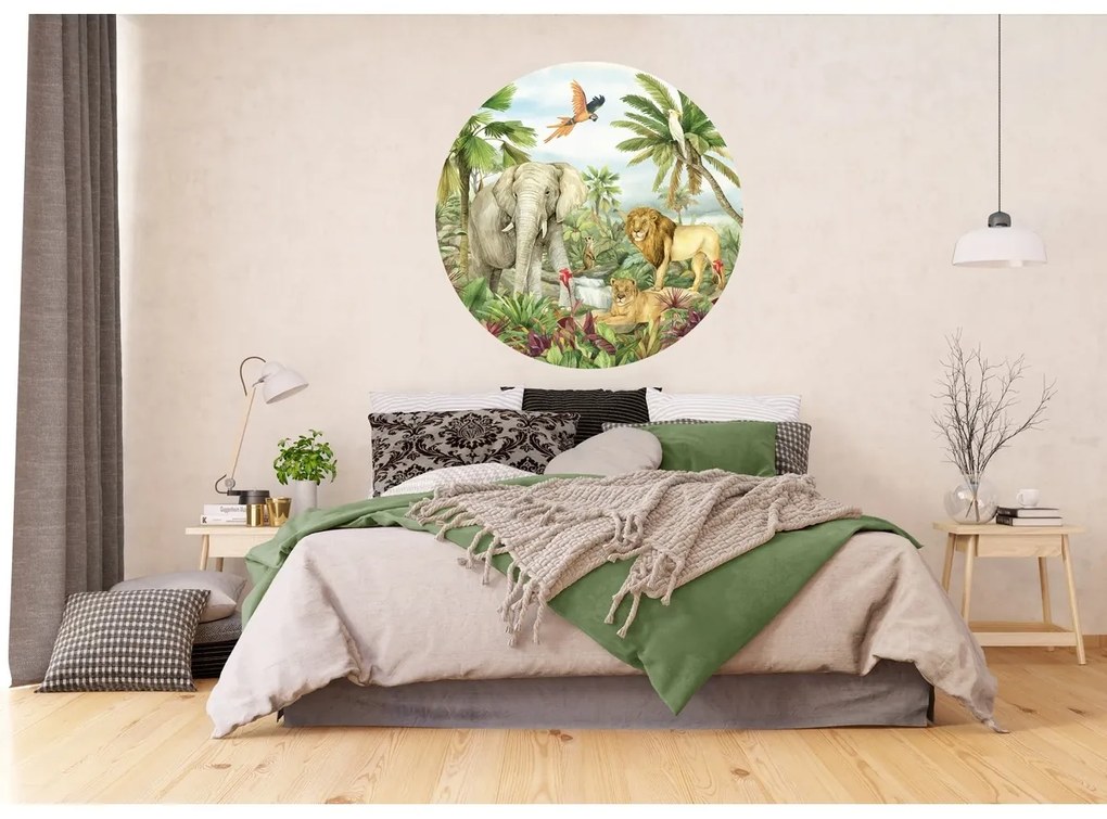 Okrągła fototapeta Jungle 125 x 125 cm, 2 części