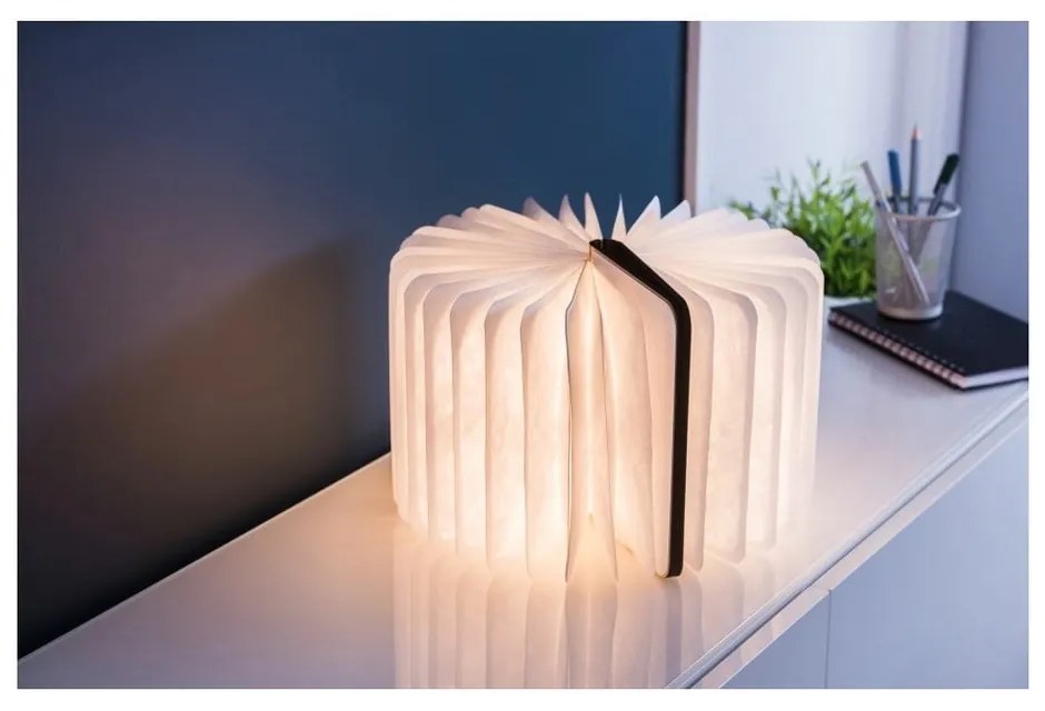 Brązowa lampa stołowa LED z tekstylnym kloszem (wysokość 2,5 cm) Booklight – Gingko