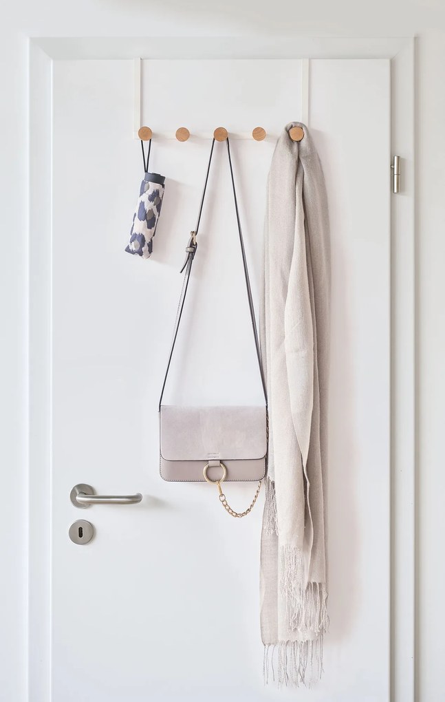 Metalowy wieszak na drzwi, 5 haczyków