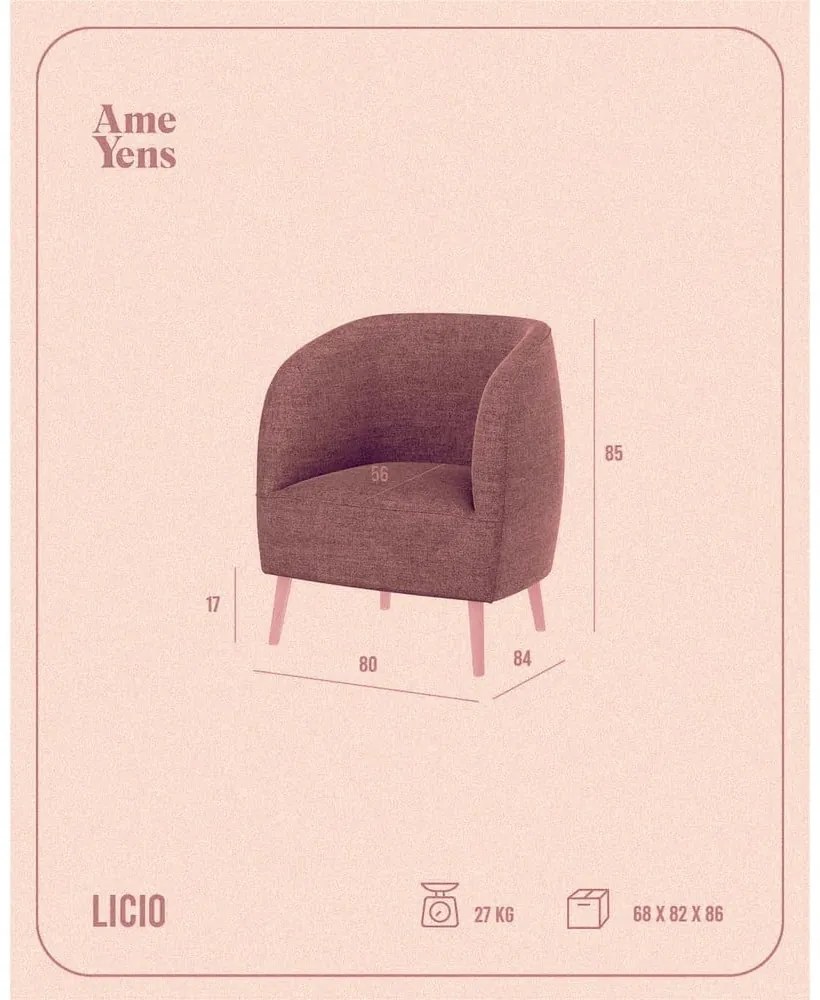 Ceglasty fotel Licio – Ame Yens