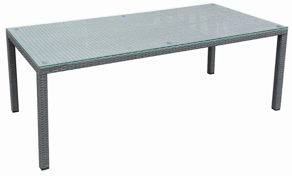 Stół ogrodowy z szarego technorattanu 200 x 100 cm