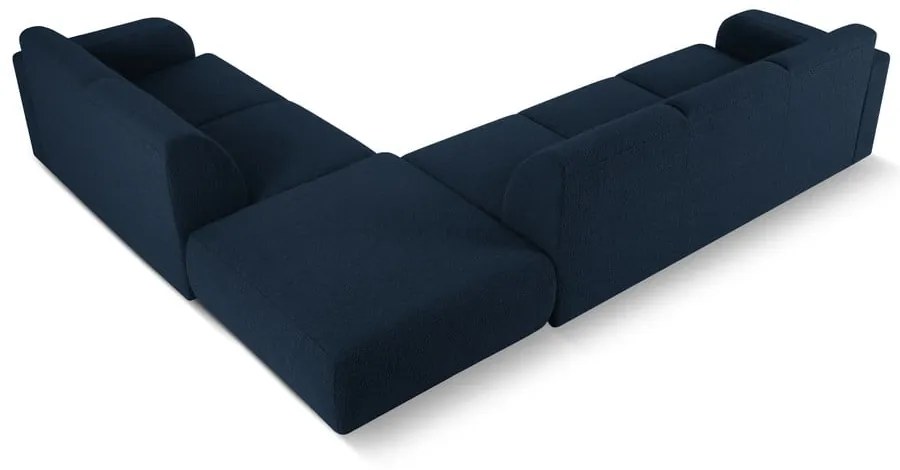 Ciemnoniebieski narożnik z materiału bouclé (prawostronny) Molino – Micadoni Home