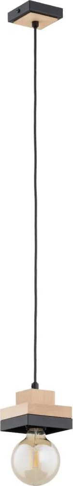 Lampa wisząca na przewodzie LARSO 1xE27/15W/230V czarna/beżowa