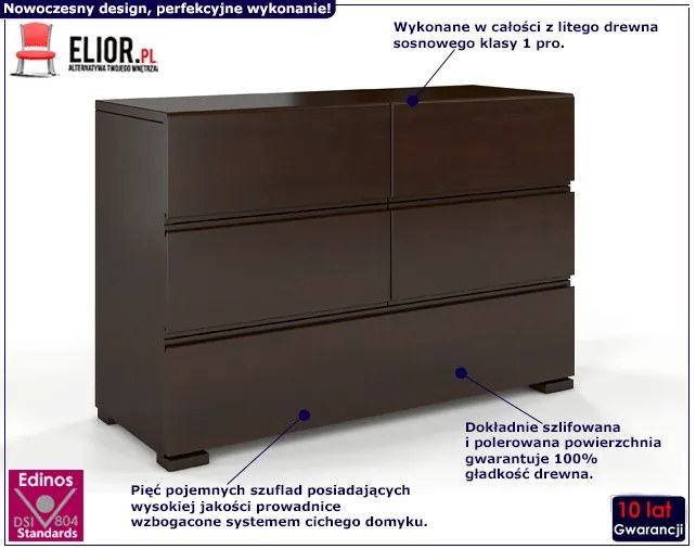 Komoda drewniana z szufladami Narcyx 4S - Palisander